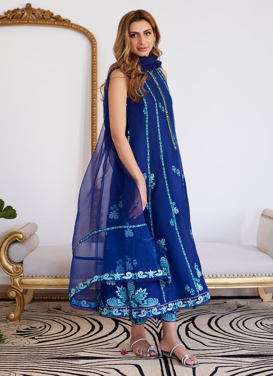 Farah Talib Aziz | Luna Eid Collection 24 | ELSYEE ROYAL BLUE - House Of Anaya