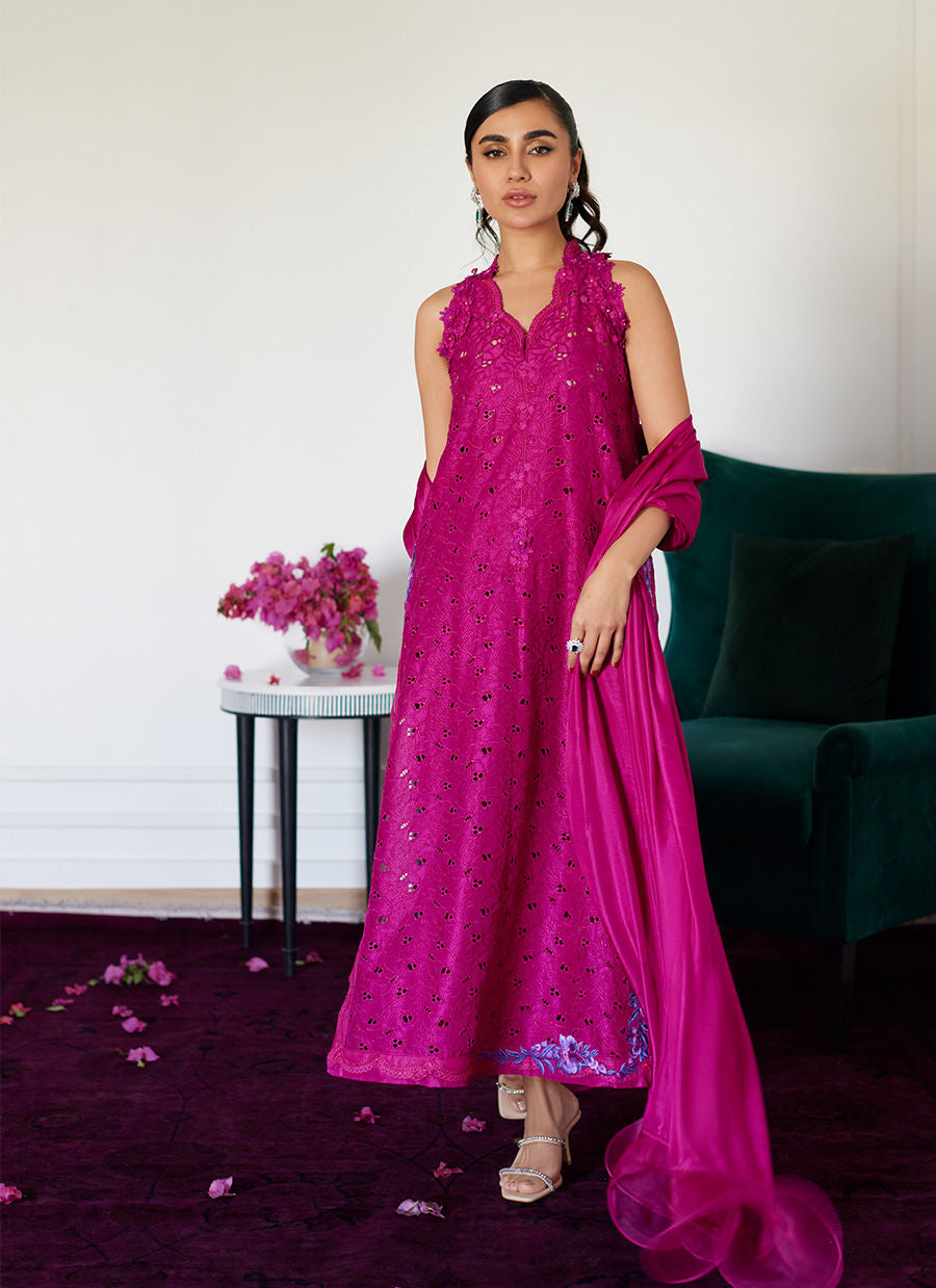 Farah Talib Aziz | Luna Eid Collection 24 | CLARIENE HOT PINK - House Of Anaya