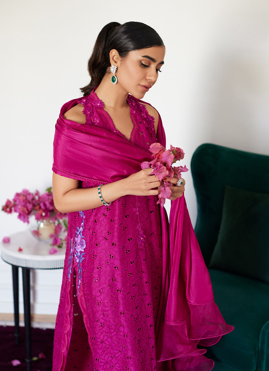 Farah Talib Aziz | Luna Eid Collection 24 | CLARIENE HOT PINK - House Of Anaya