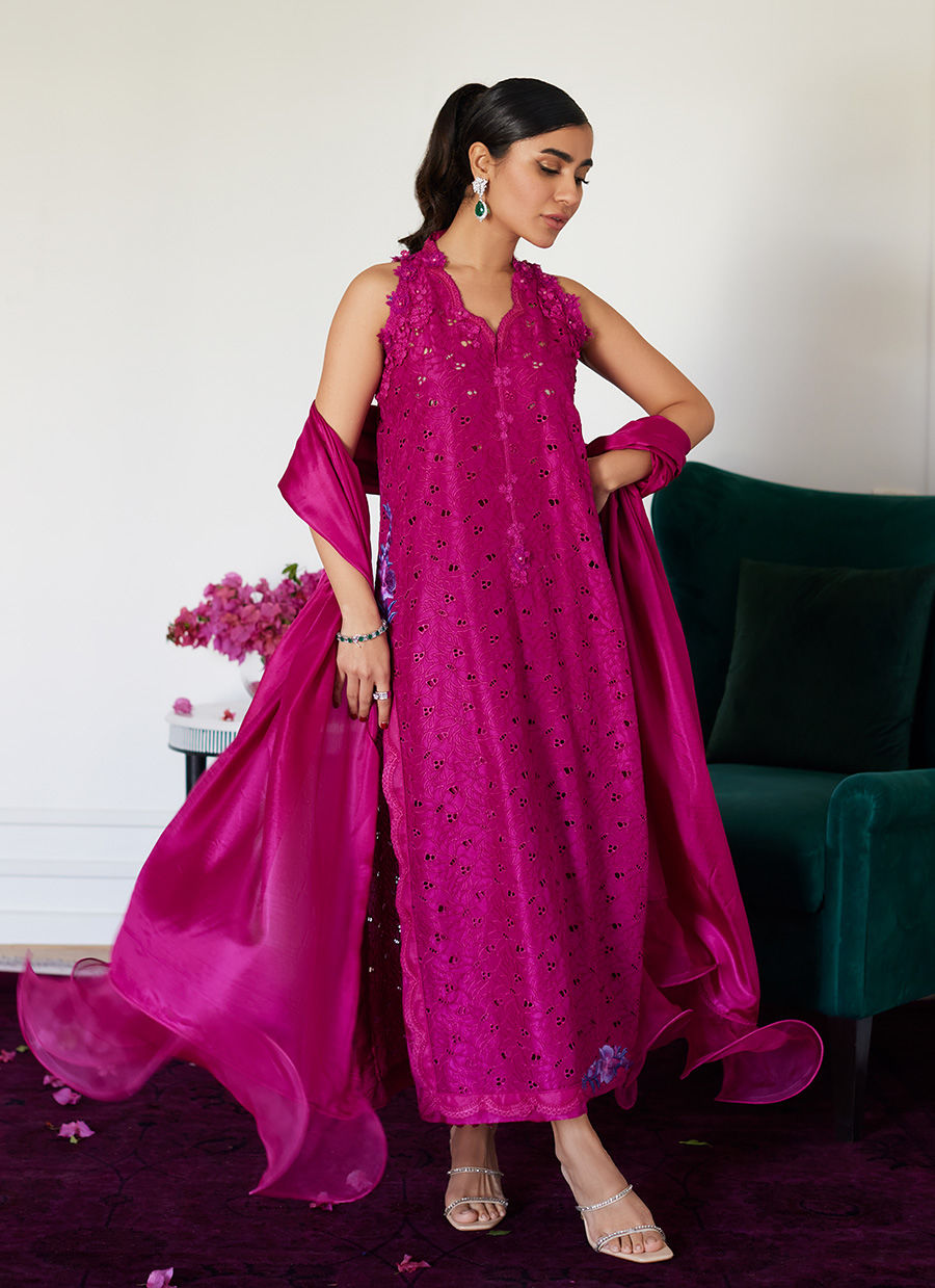 Farah Talib Aziz | Luna Eid Collection 24 | CLARIENE HOT PINK - House Of Anaya