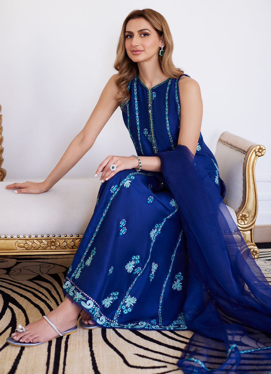 Farah Talib Aziz | Luna Eid Collection 24 | ELSYEE ROYAL BLUE - House Of Anaya