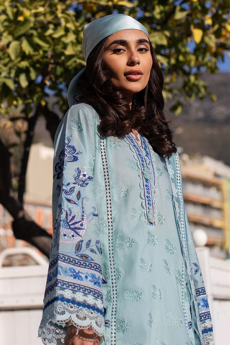 Ansab Jahangir | Zoha Luxury Lawn 25 | Blue Bell