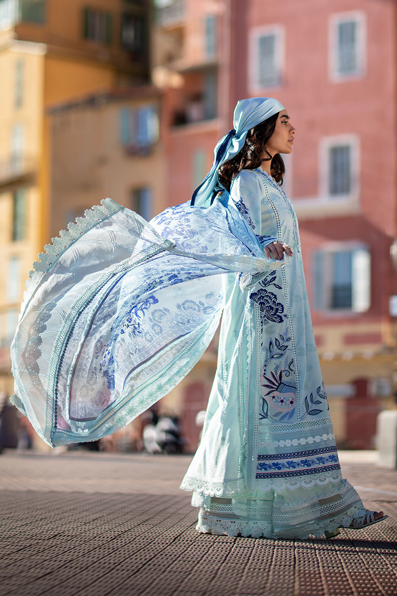 Ansab Jahangir | Zoha Luxury Lawn 25 | Blue Bell