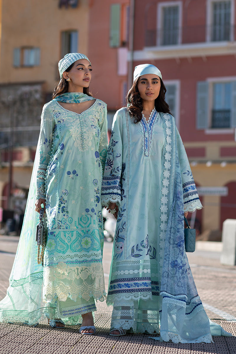 Ansab Jahangir | Zoha Luxury Lawn 25 | Blue Bell