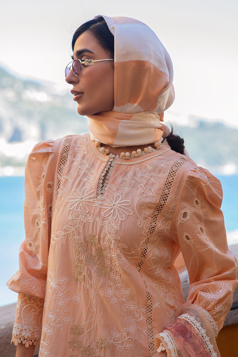 Ansab Jahangir | Zoha Luxury Lawn 25 | Alluring Apricot