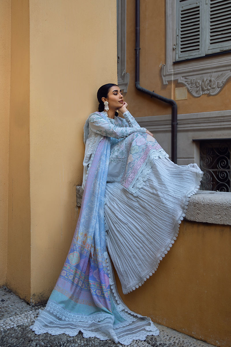 Ansab Jahangir | Zoha Luxury Lawn 25 | Petal Blue