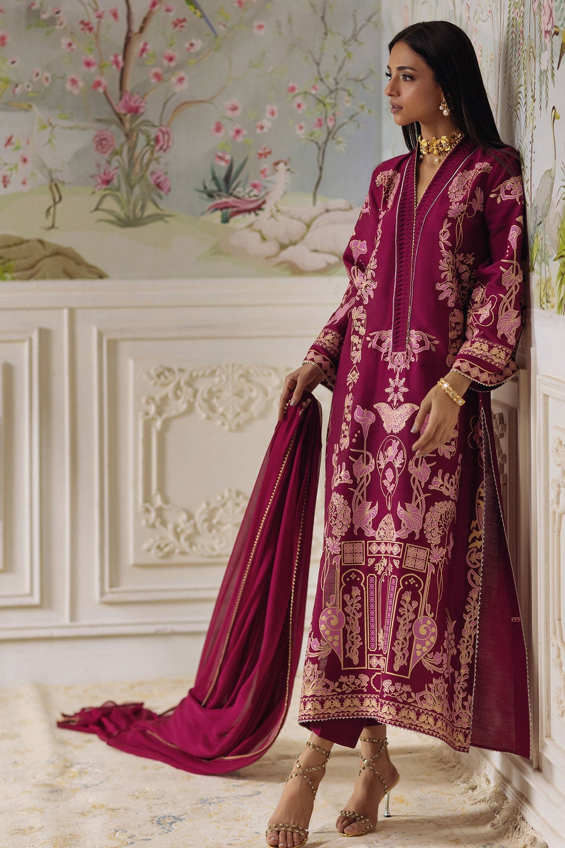 Annus Abrar | Elemental Festive | Renali (Shirt, Pants and Dupatta)