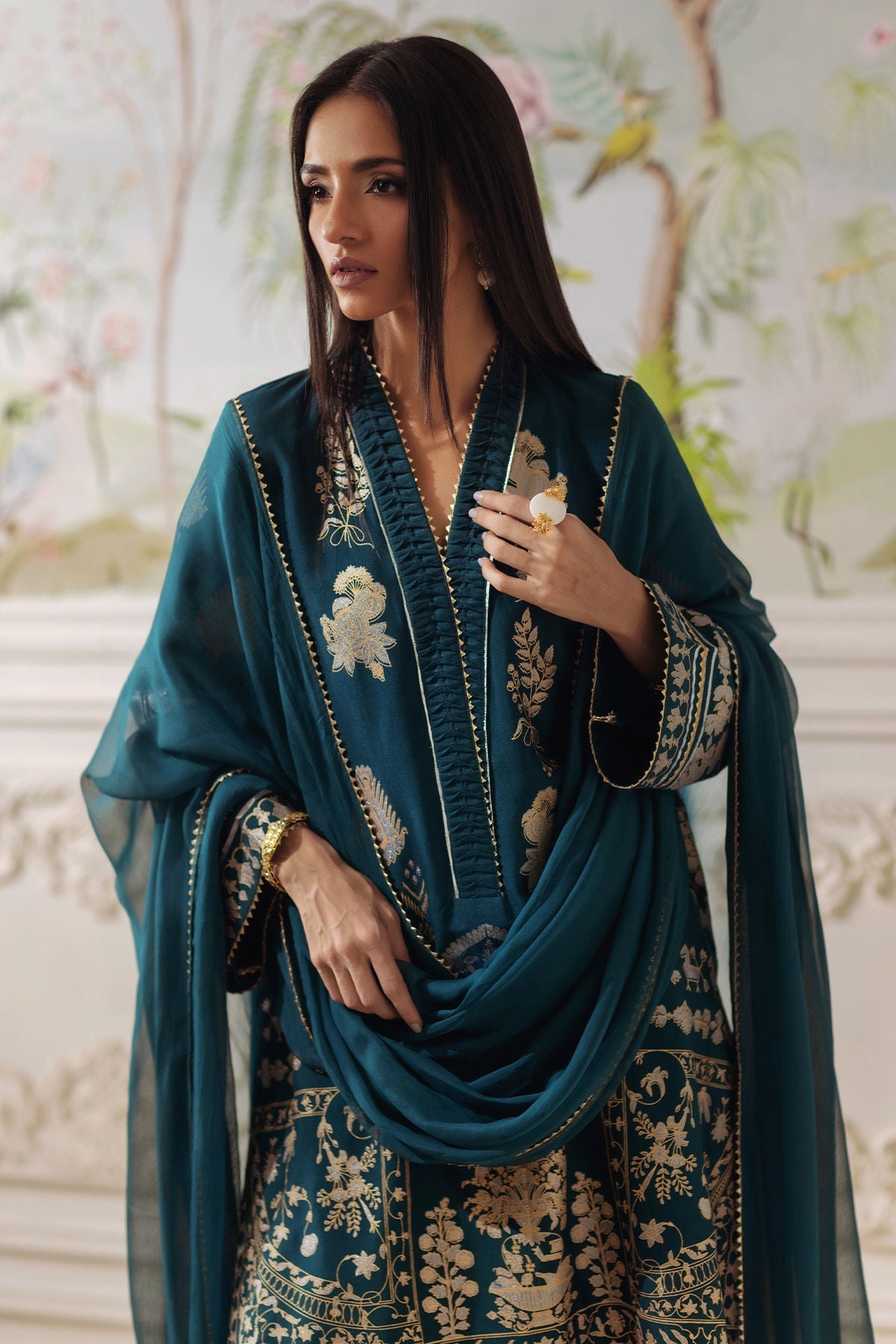 Annus Abrar | Elemental Festive | Qirat (Shirt, Pants and Dupatta)