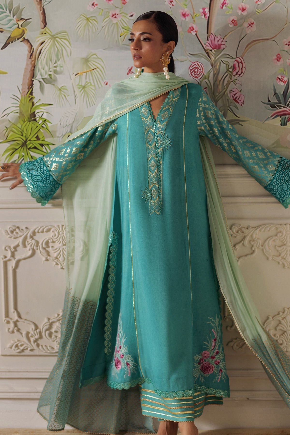 Annus Abrar | Elemental Festive | Reshaal (Shirt, Pants and Dupatta)