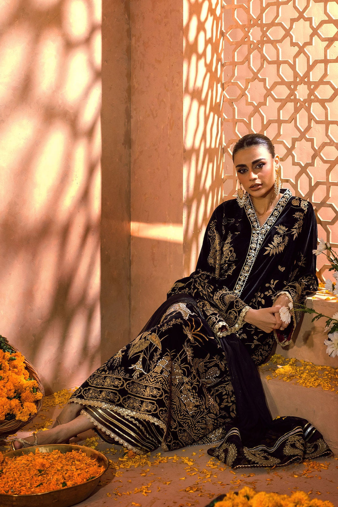 Annus Abrar | Mirha Winter Velour | Bareeza (Shirt, Pants and Dupatta)