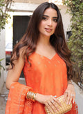 Farah Talib Aziz | Designer Picks 24 | AMREN TANGERINE SHIRT AND DUPATTA