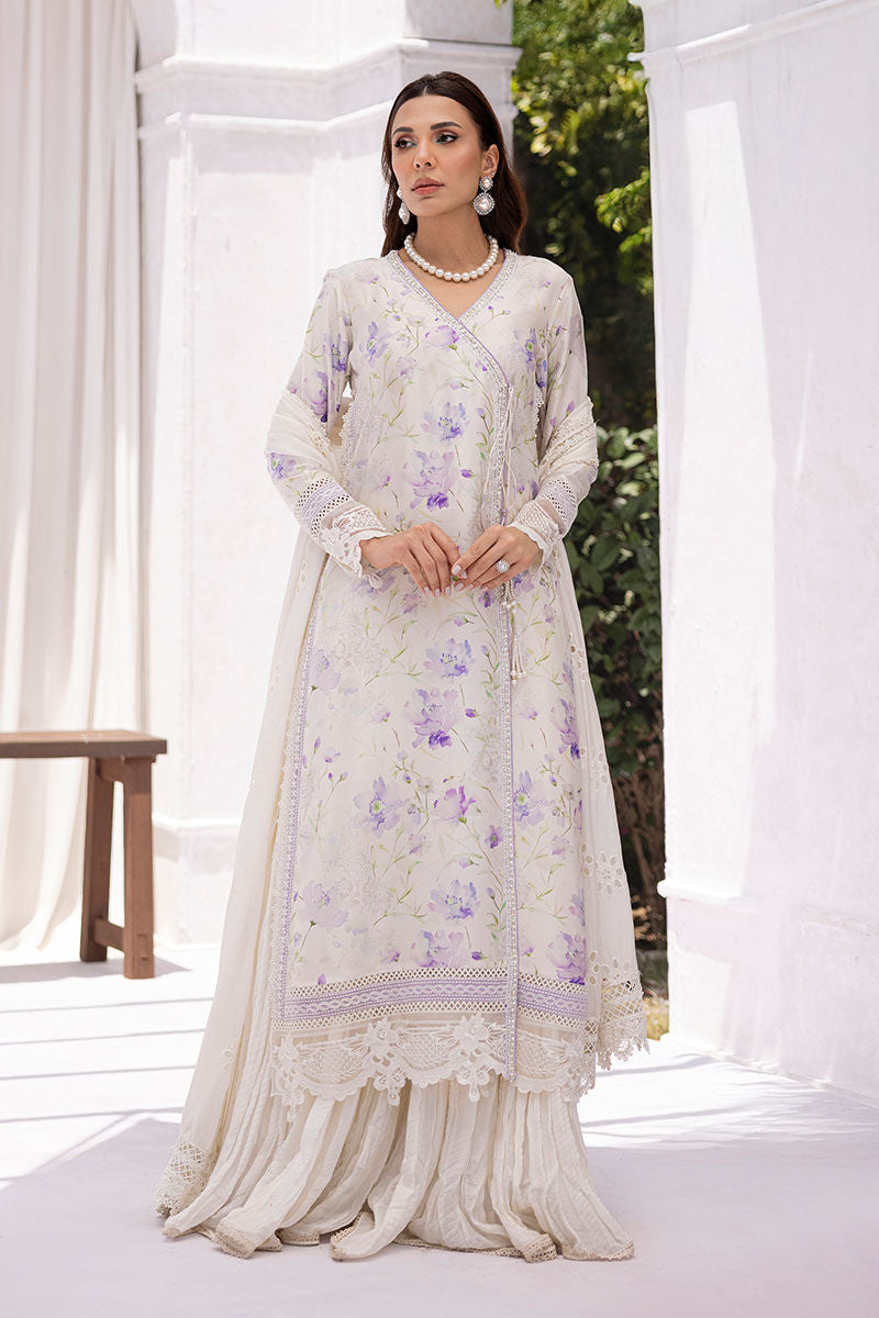 Ansab Jahangir | Digital Silk | Lila Shirt And Dupatta
