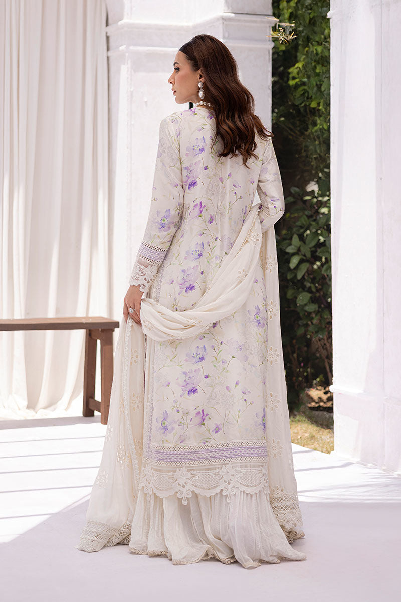 Ansab Jahangir | Digital Silk | Lila Shirt And Dupatta