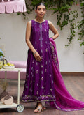 Farah Talib Aziz | Designer Picks 24 | IRINA PLUM EMBROIDERED RAW SILK SHIRT WITH DUPATTA