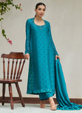 Farah Talib Aziz | Designer Picks 24 | PERSIAN GREEN EMBROIDERED AND EMBELLISHED RAW SILK SHIRT WITH DUPATTA