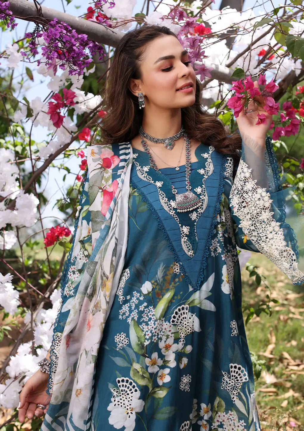 Elaf Premium | Prints Chikankari 24 | 02B SERENITA - House Of Anaya