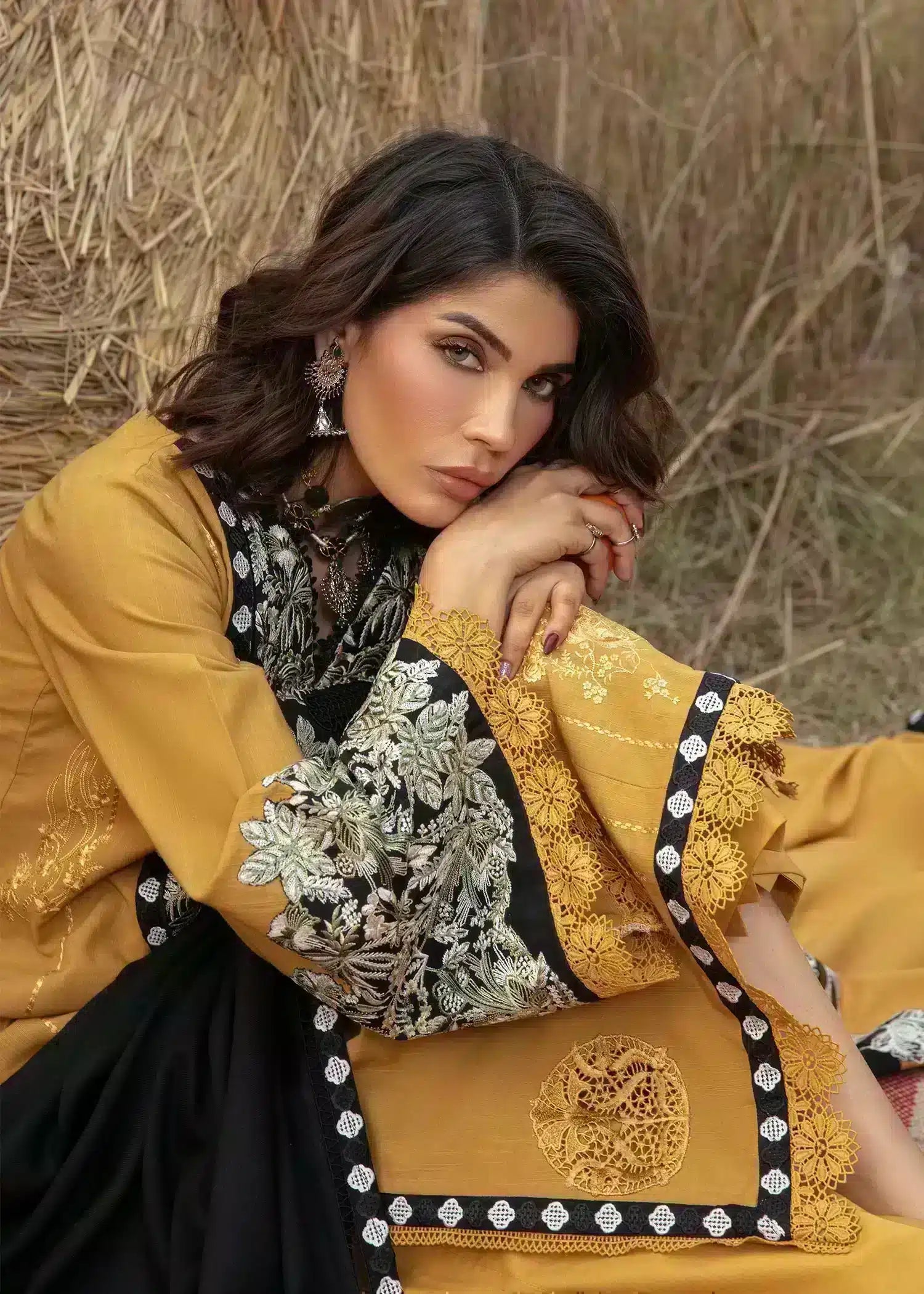 Saira Shakira | Raya Winter Stitched 23 | Amber - House Of Anaya