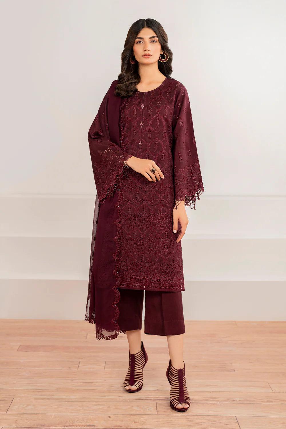 Baroque | Stitched New | EMBROIDERED CHIFFON UF-690 - House Of Anaya
