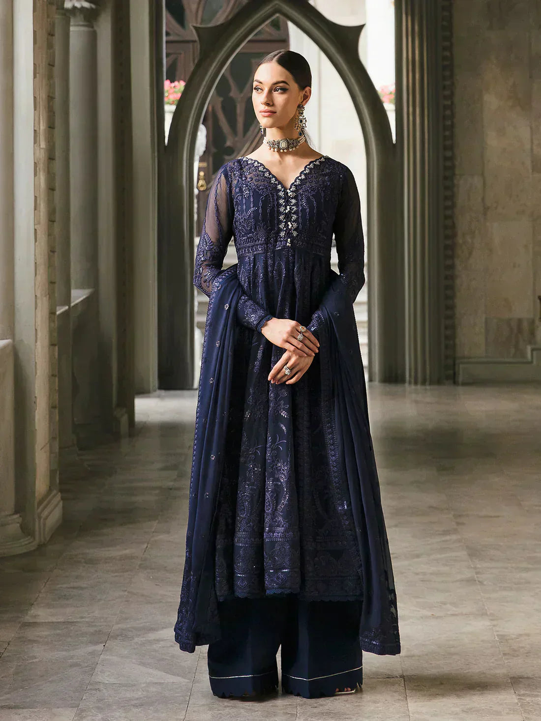 Gulaal | Embroidered Chiffon 23 | MAYA 05 - House Of Anaya