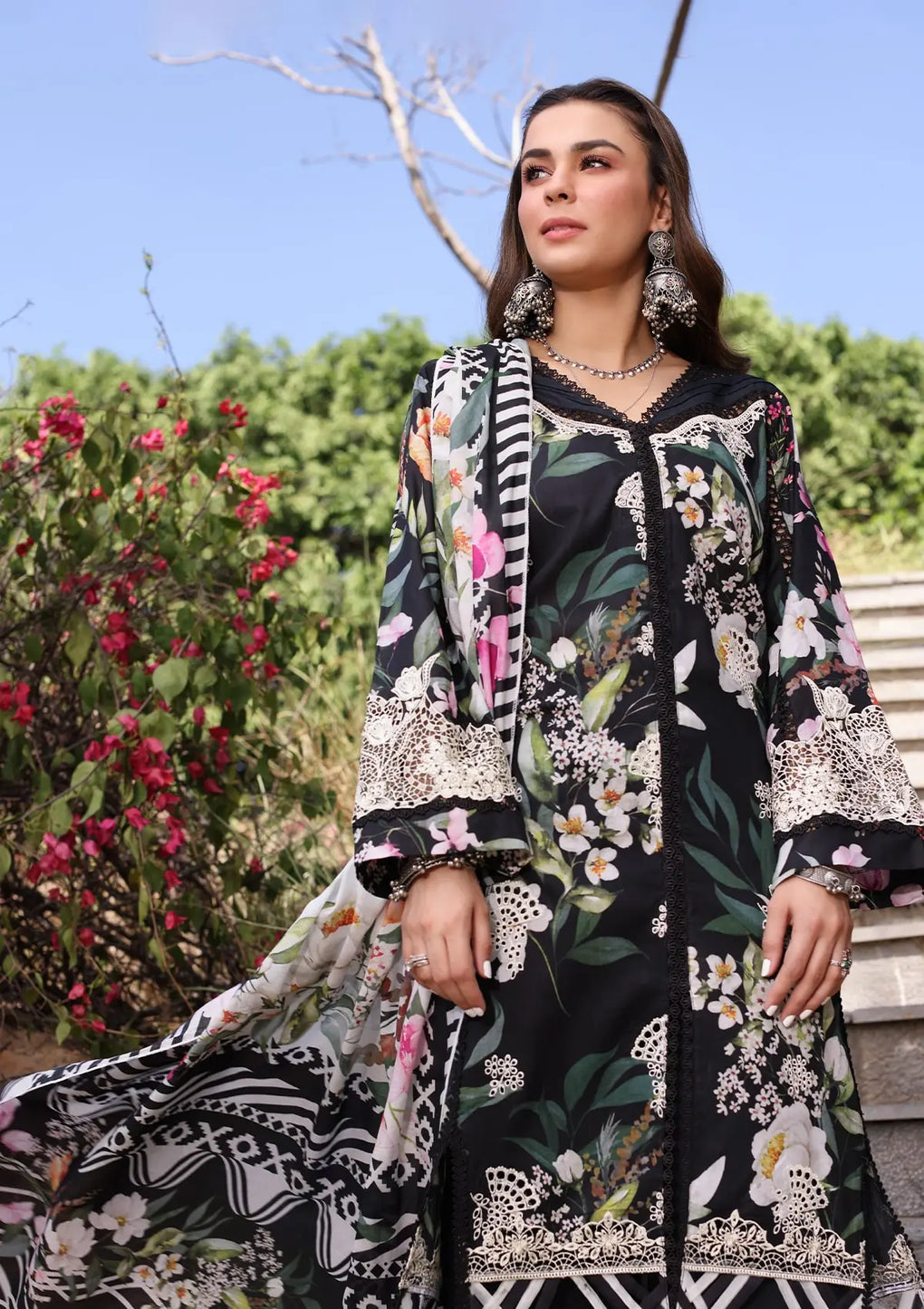 Elaf Premium | Prints Chikankari 24 | 02A NOIREE - House Of Anaya