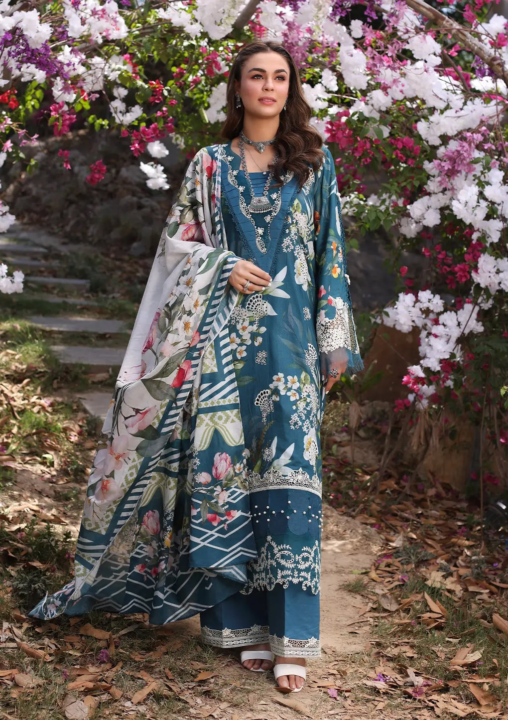 Elaf Premium | Prints Chikankari 24 | 02B SERENITA - House Of Anaya