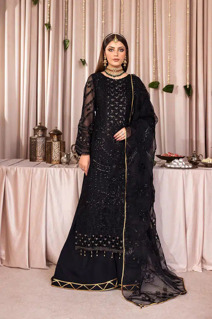 Emaan Adeel | Romansiyyah Luxury Formals 23 | RM-07 Black SWAN - House Of Anaya