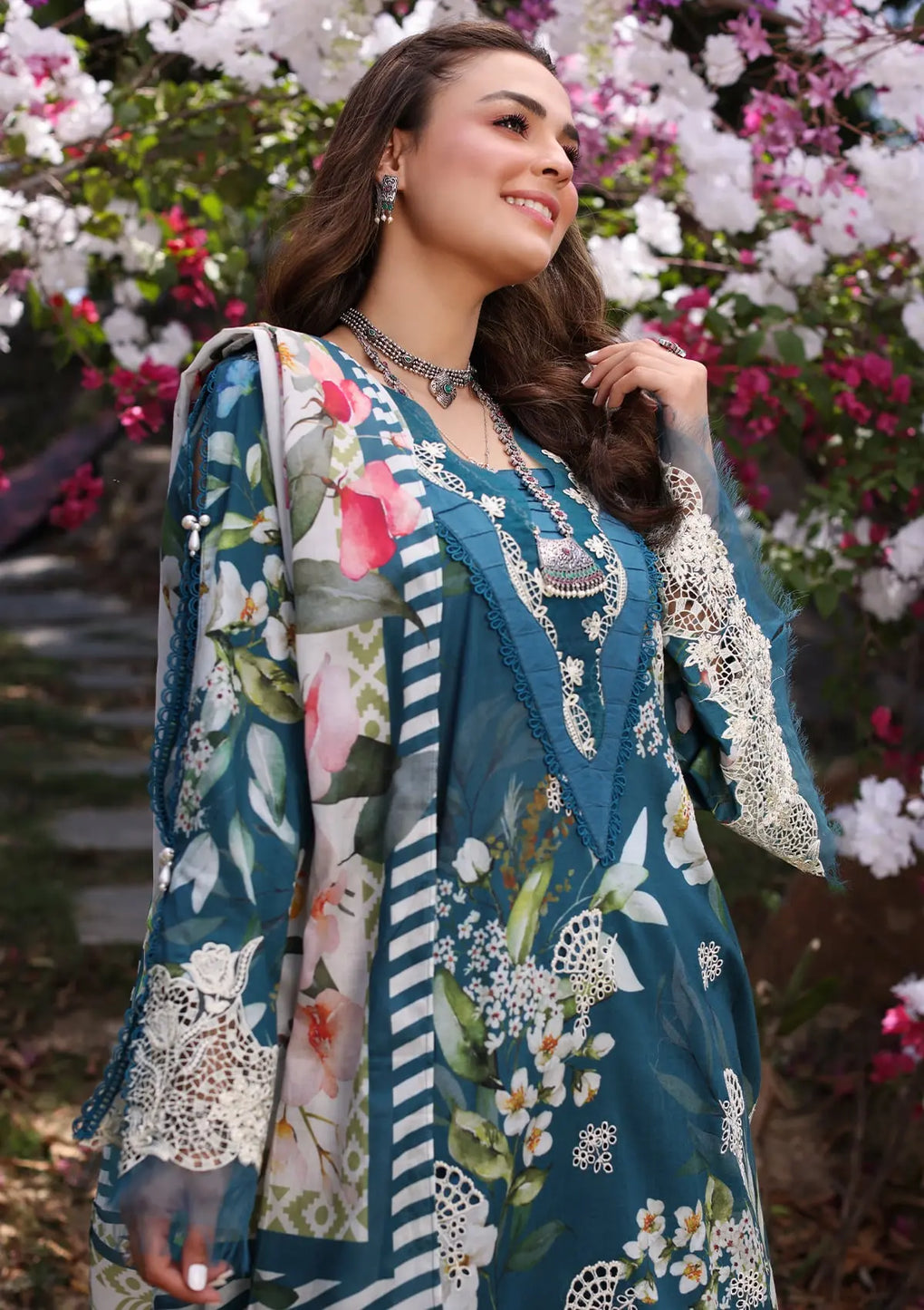 Elaf Premium | Prints Chikankari 24 | 02B SERENITA - House Of Anaya