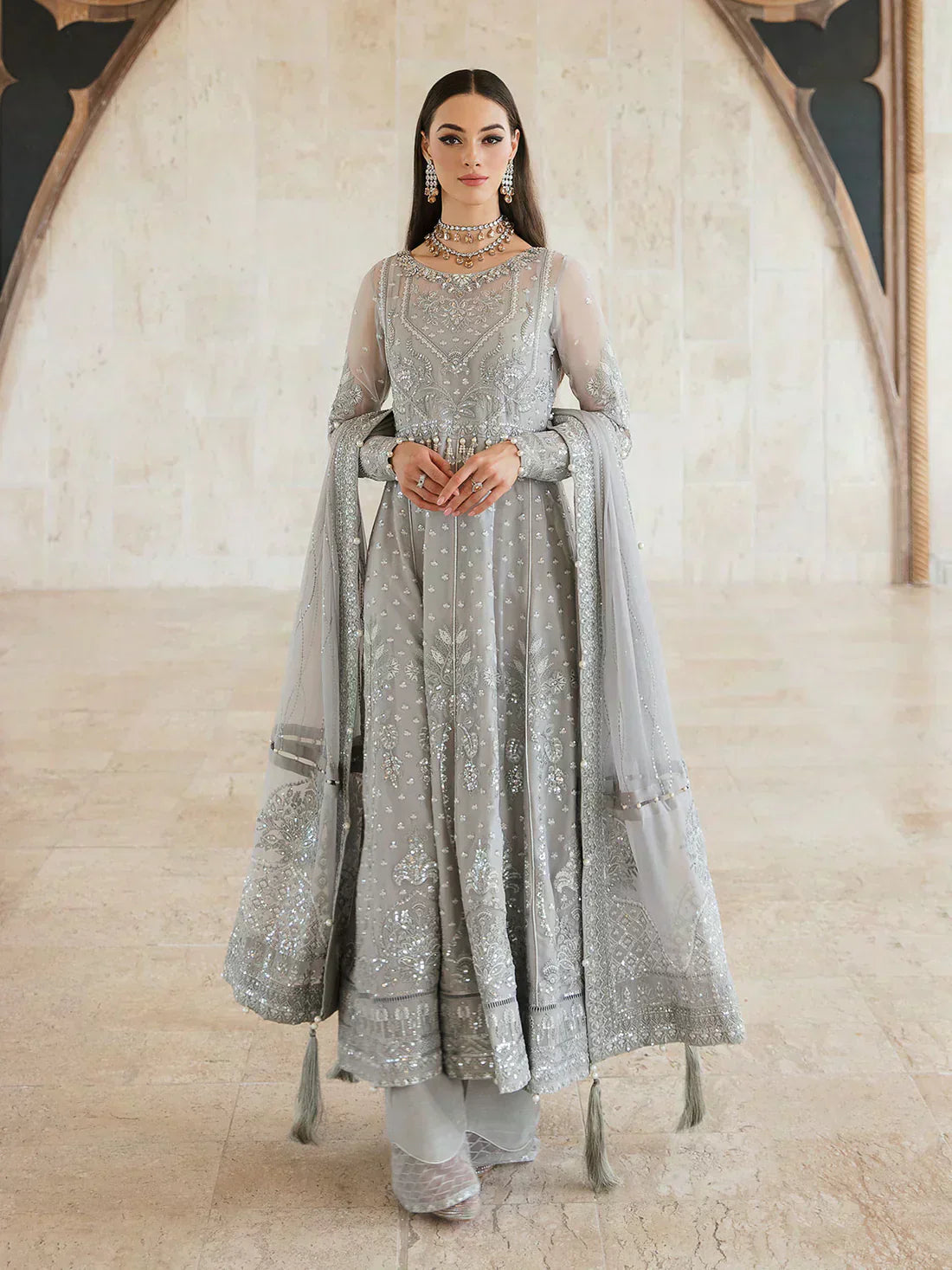 Gulaal | Embroidered Chiffon 23 | ARWA 06 - House Of Anaya