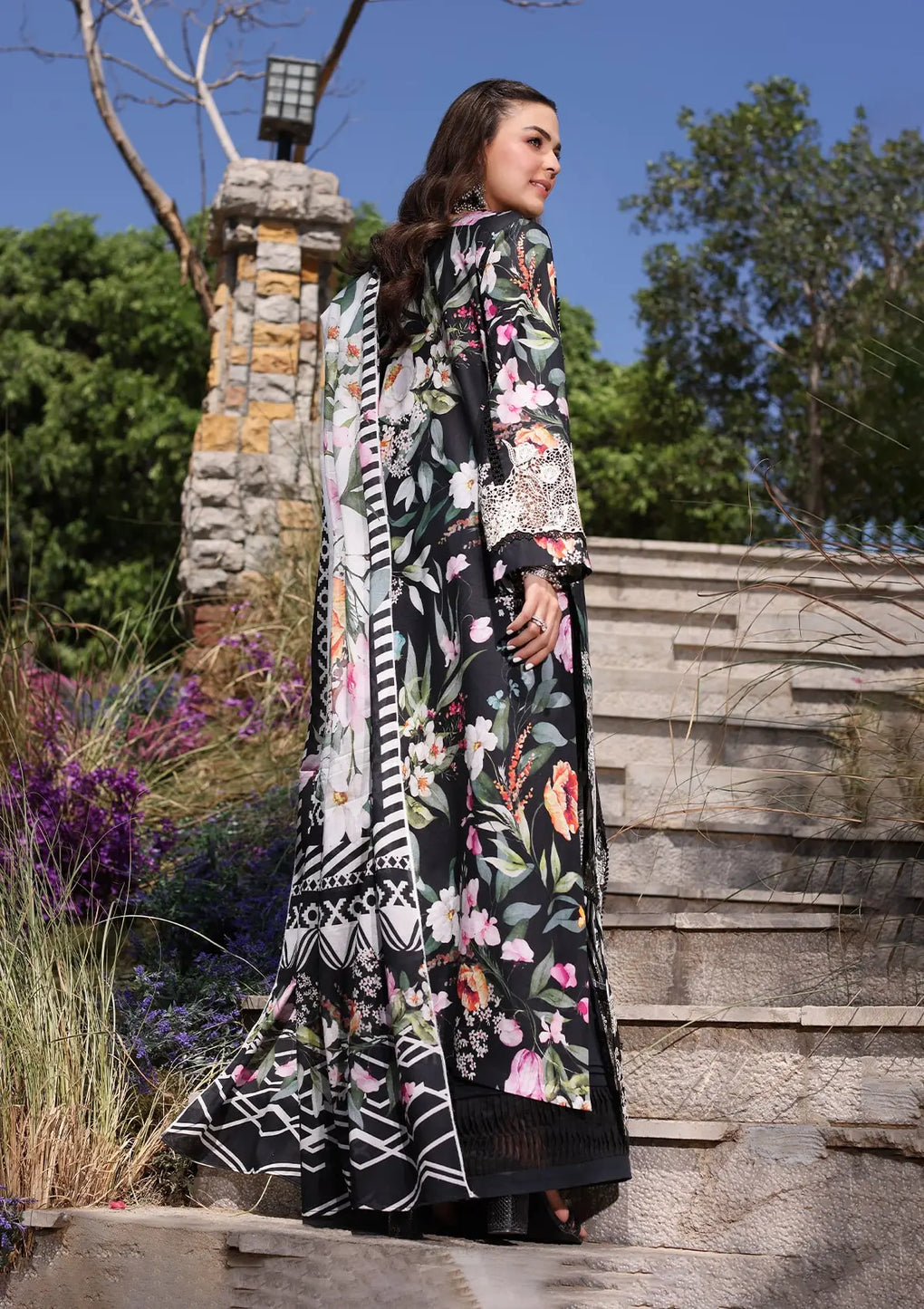 Elaf Premium | Prints Chikankari 24 | 02A NOIREE - House Of Anaya