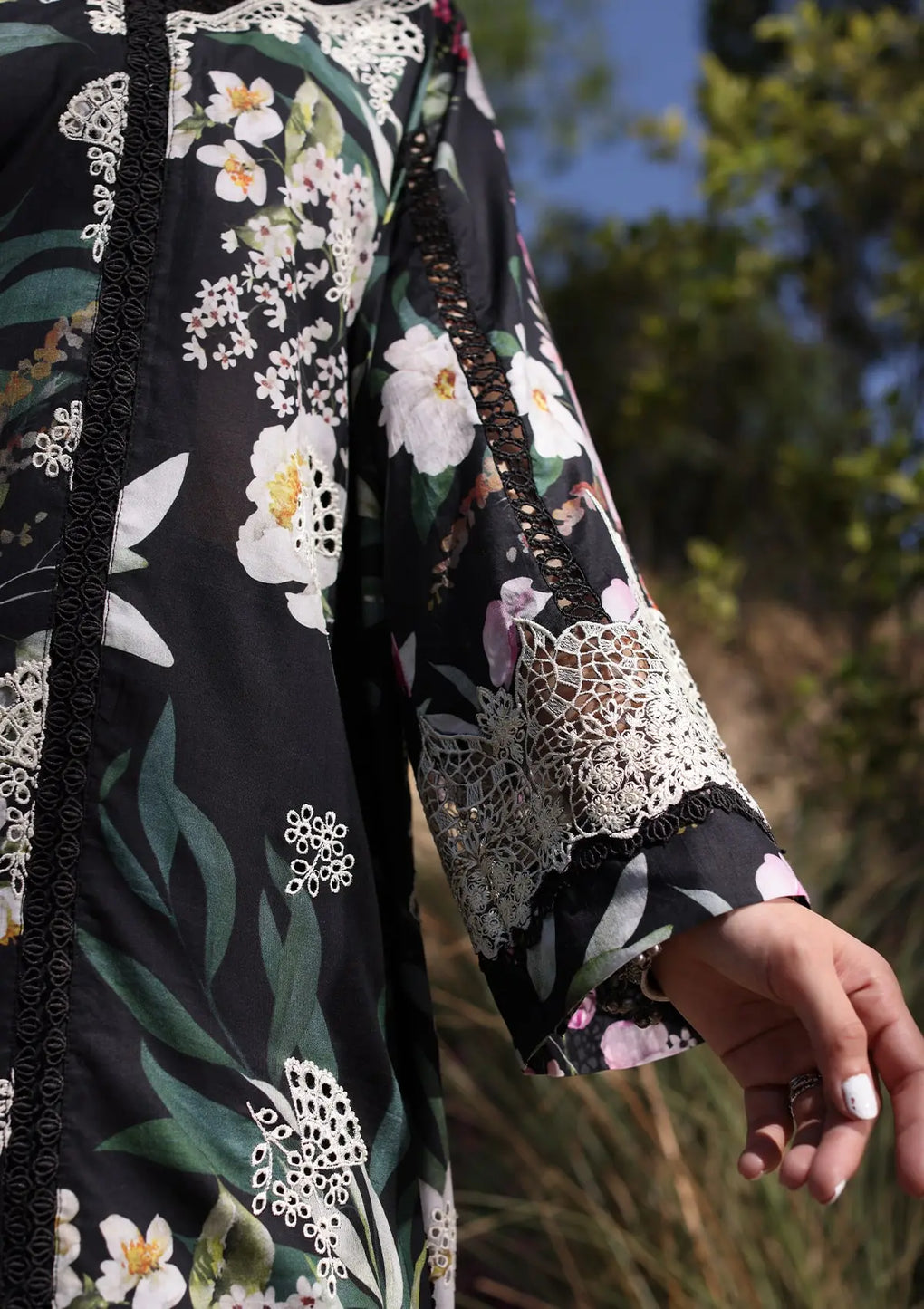Elaf Premium | Prints Chikankari 24 | 02A NOIREE - House Of Anaya