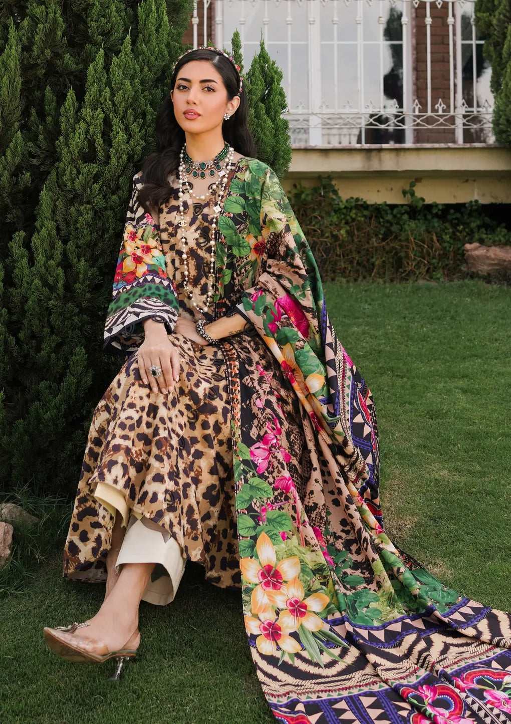 Elaf Premium | Printed Collection 24 | EEP-06A - Menagerie - House Of Anaya