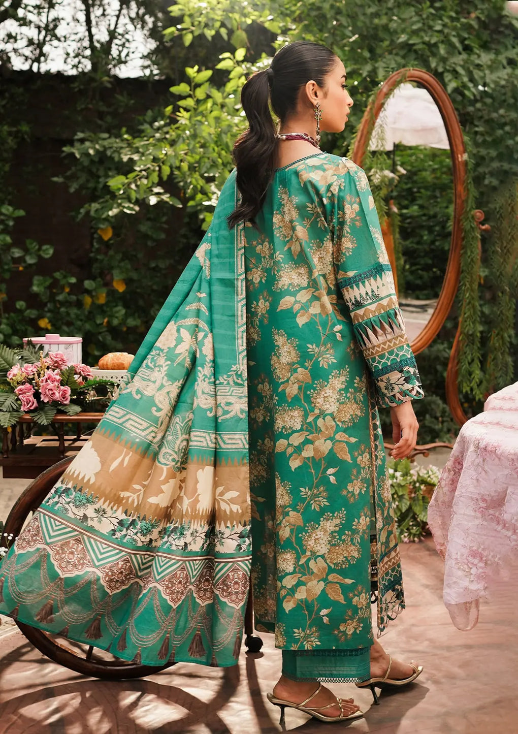 Elaf Premium | Printed Collection 24 | EEP-04B - Chic Teal - House Of Anaya