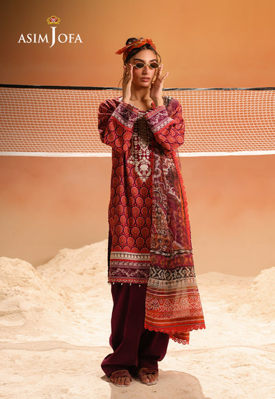 Asim Jofa | Summer Rhapsody | AJUBU-26 Printed Embroidered Lawn