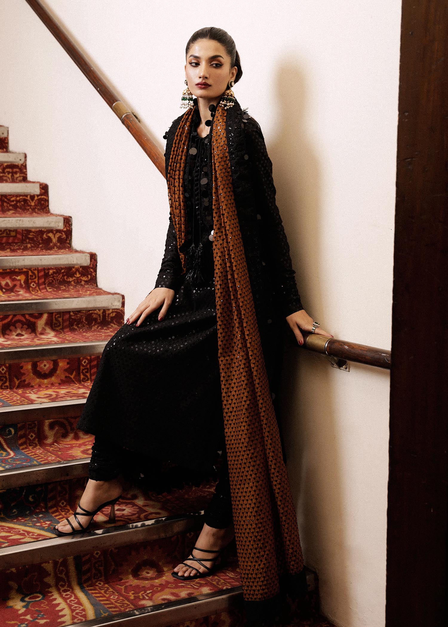 Hussain Rehar | Luxury Pret SS 24 | Khaki - House Of Anaya