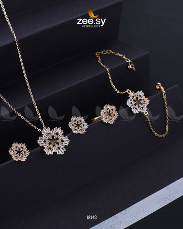 Snowflake Pendant Set - House Of Zarish