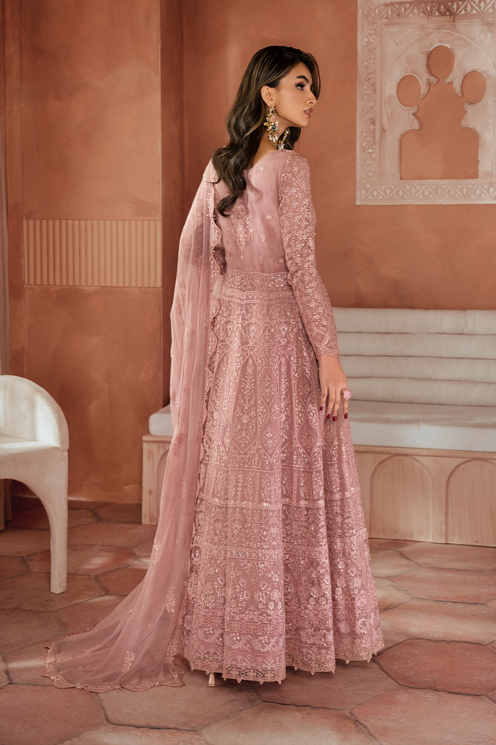 Iznik | Chiffon Kari | ICK-04 Embroidered Chiffon - House Of Anaya