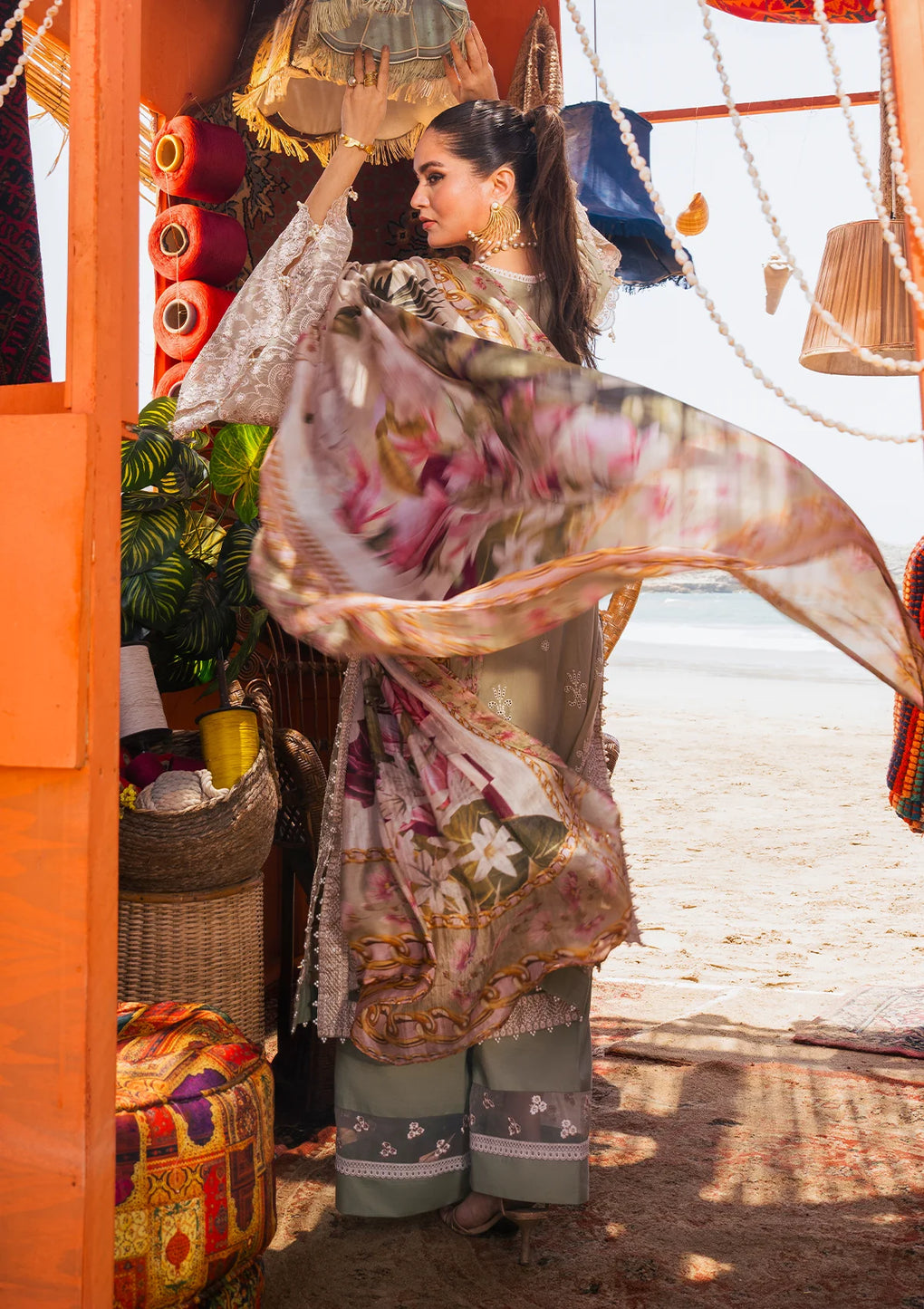 Elaf Premium | Hai Kuch Festive Lawn 24 | EHK-08 Pur Shokh - House Of Anaya