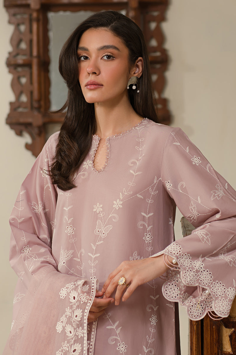 Cross Stitch | Chikankari Lawn 25 | MAUVE GLAM - House Of Anaya