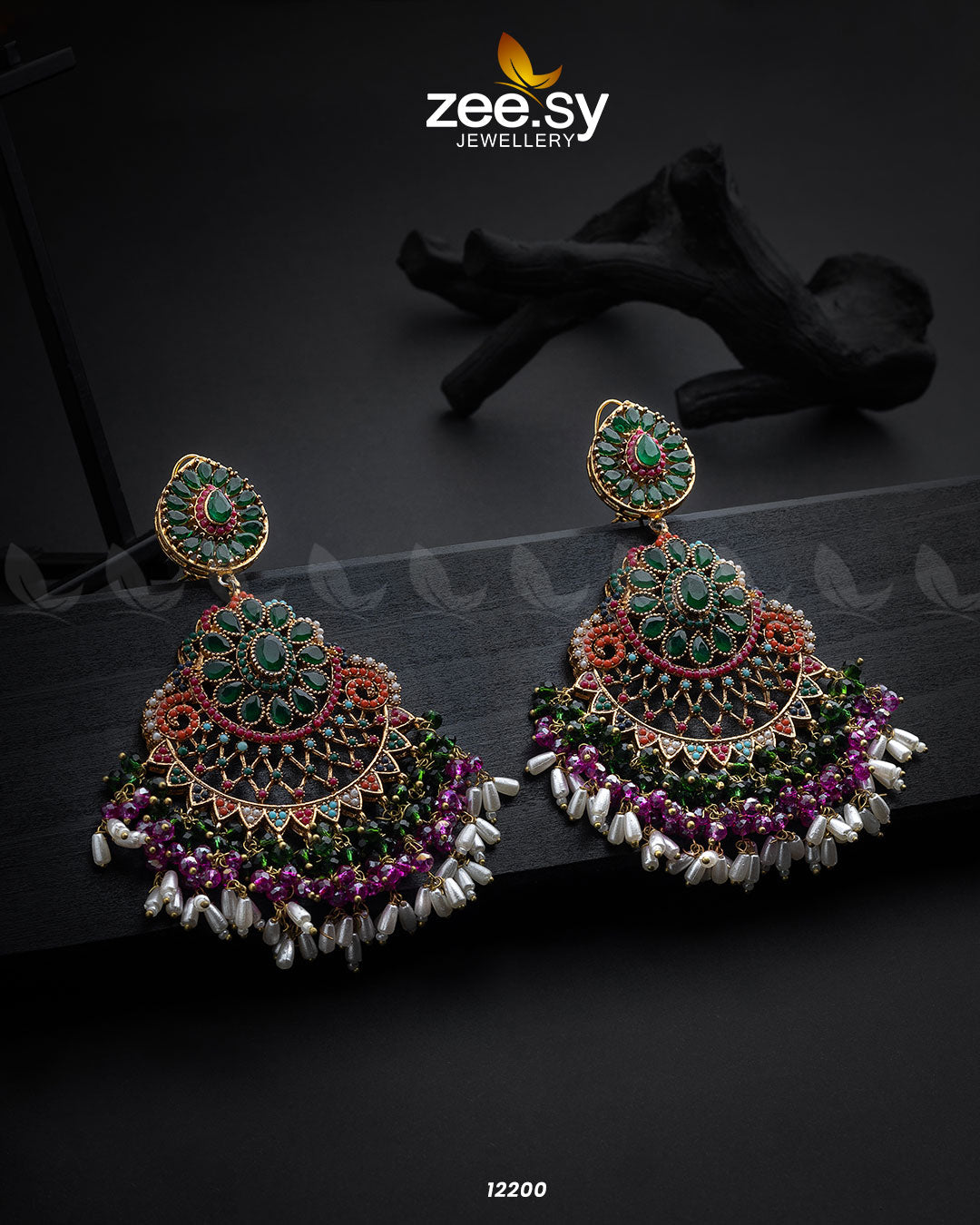 Lahza Naurattan Earrings - House Of Zarish