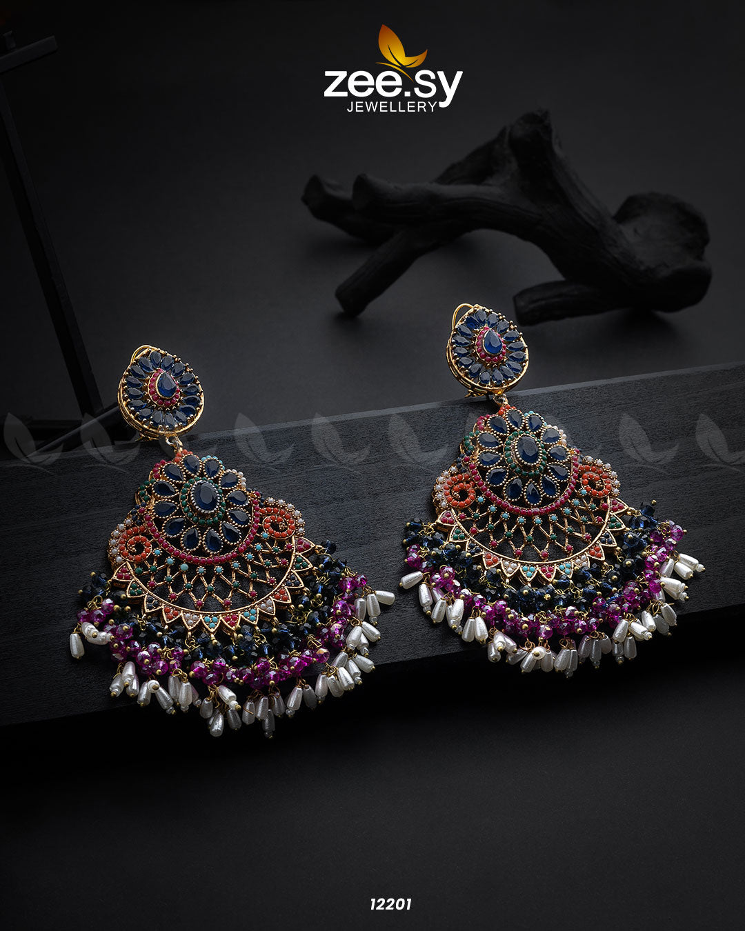 Lahza Naurattan Earrings - House Of Zarish