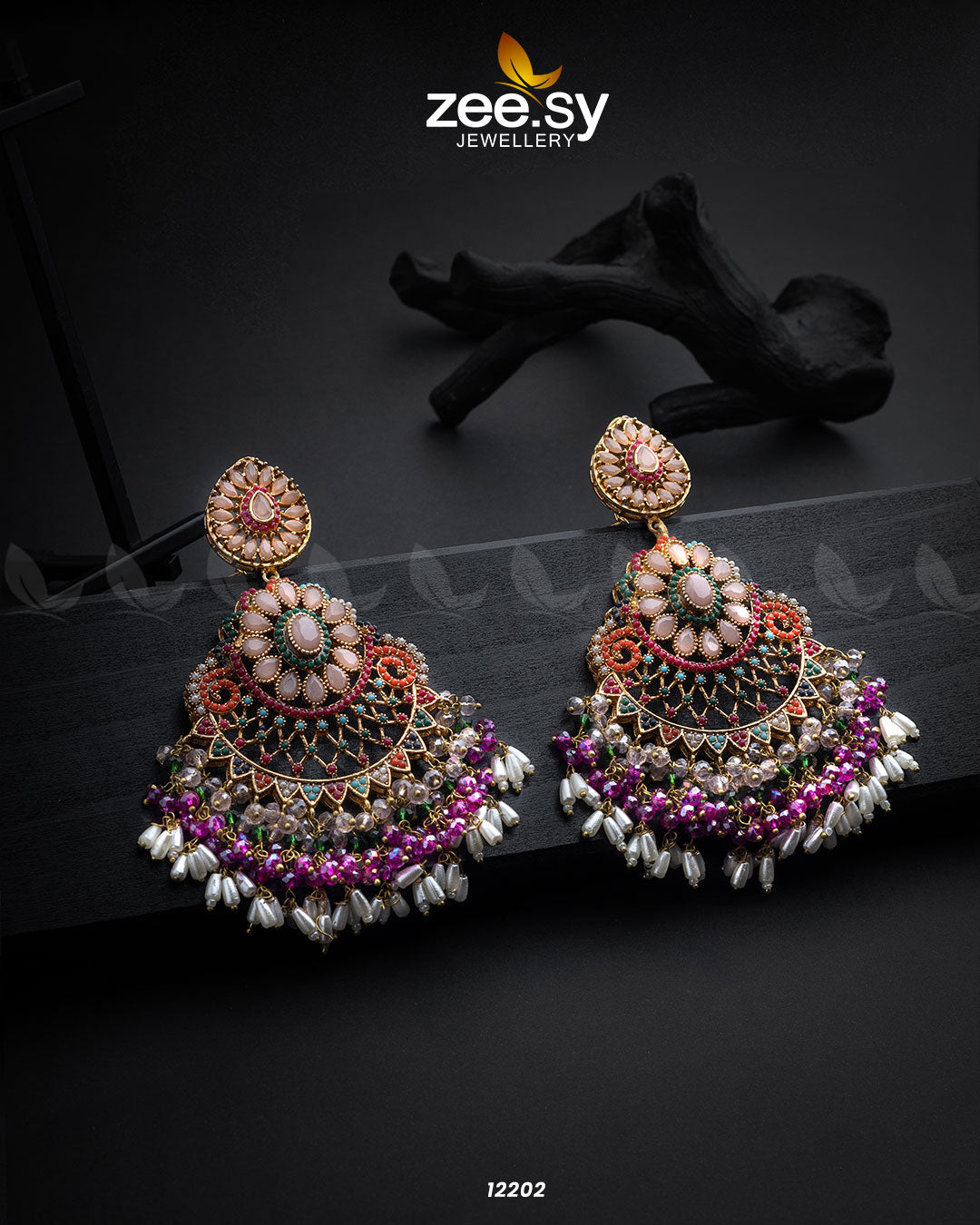 Lahza Naurattan Earrings - House Of Zarish
