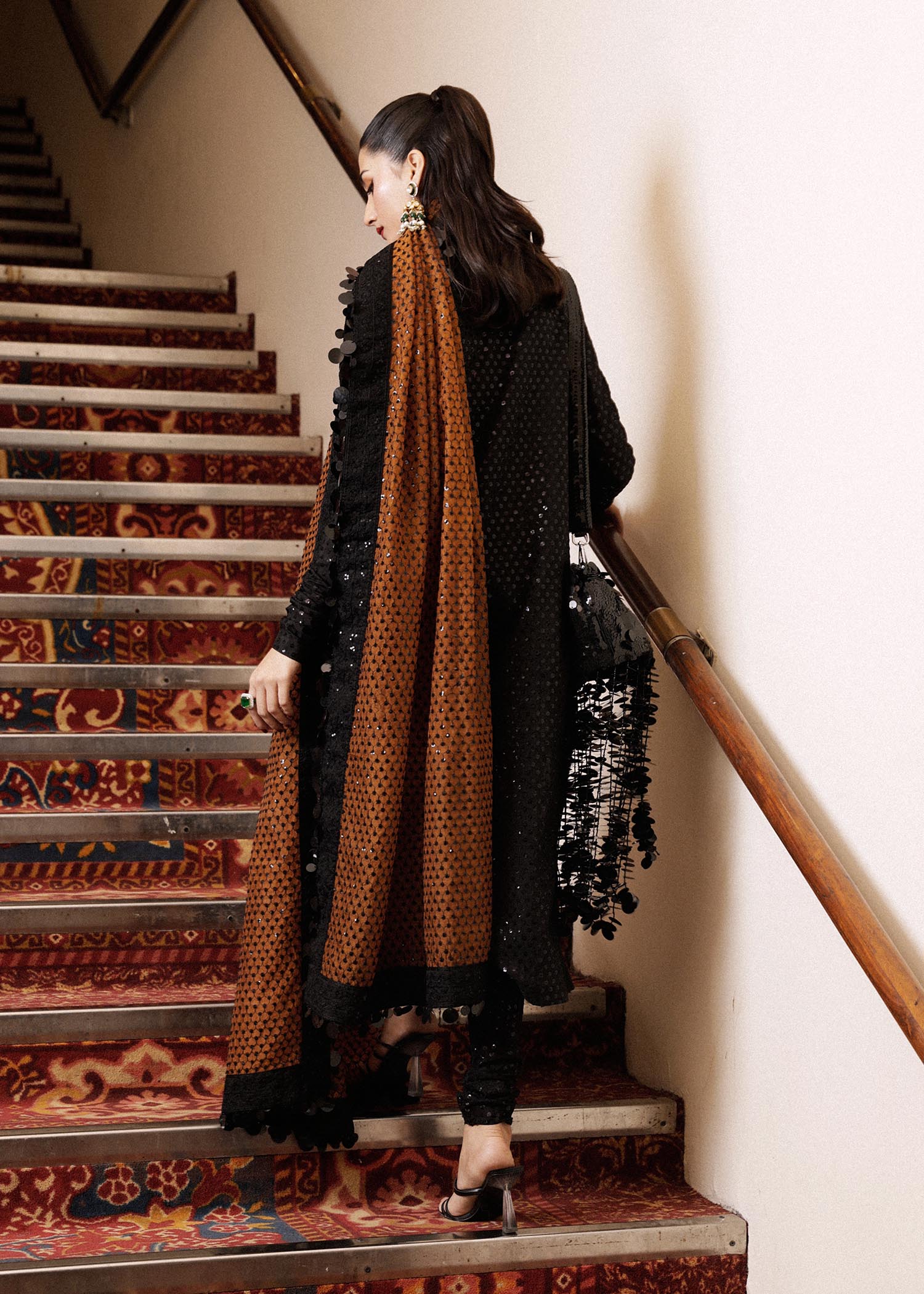 Hussain Rehar | Luxury Pret SS 24 | Khaki - House Of Anaya