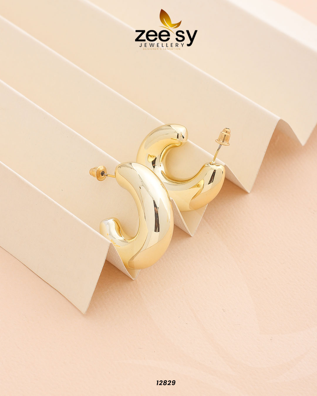 C-Type Stud Earrings - House Of Zarish