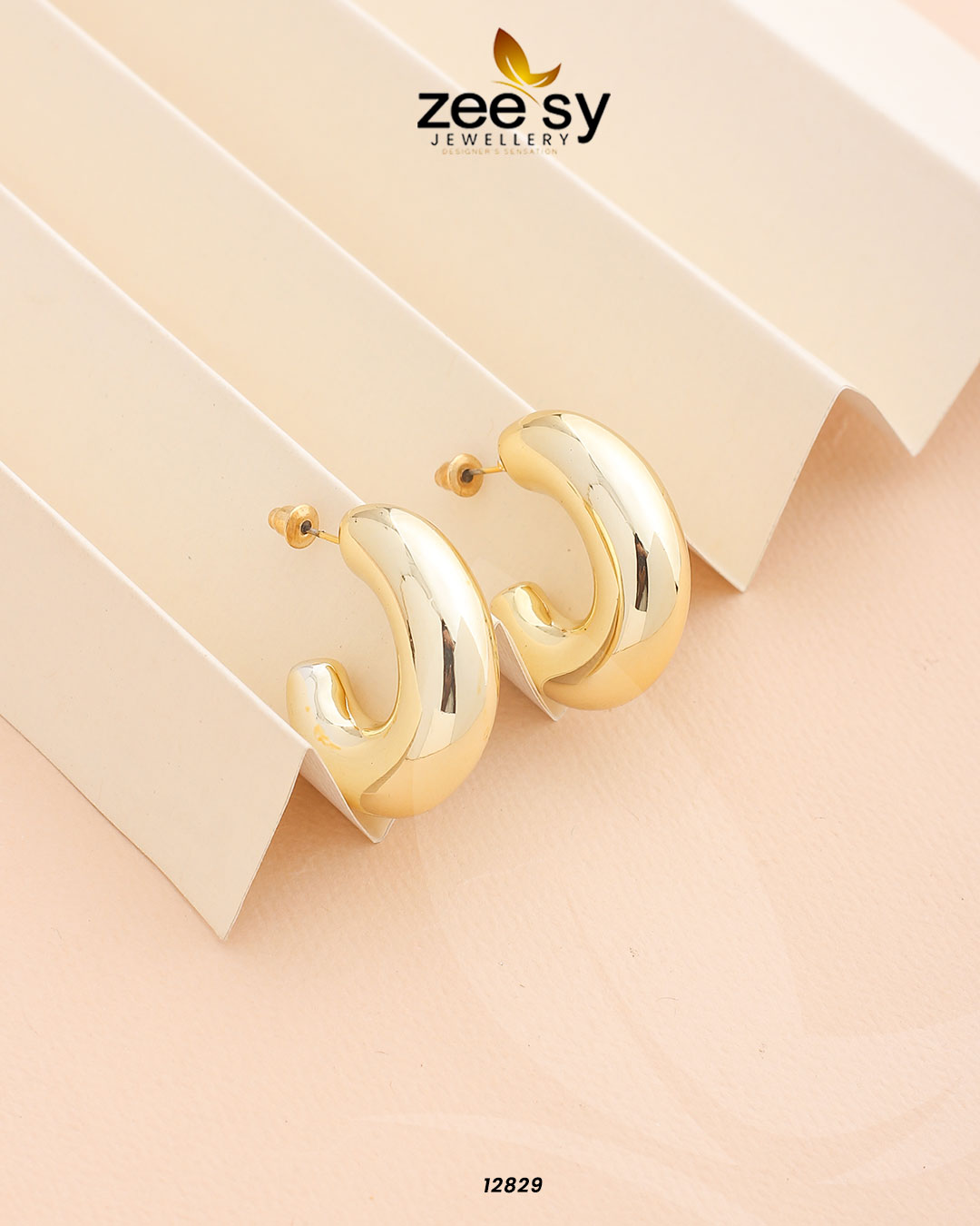 C-Type Stud Earrings - House Of Zarish