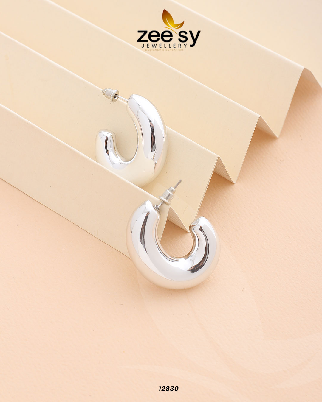 C-Type Stud Earrings - House Of Zarish