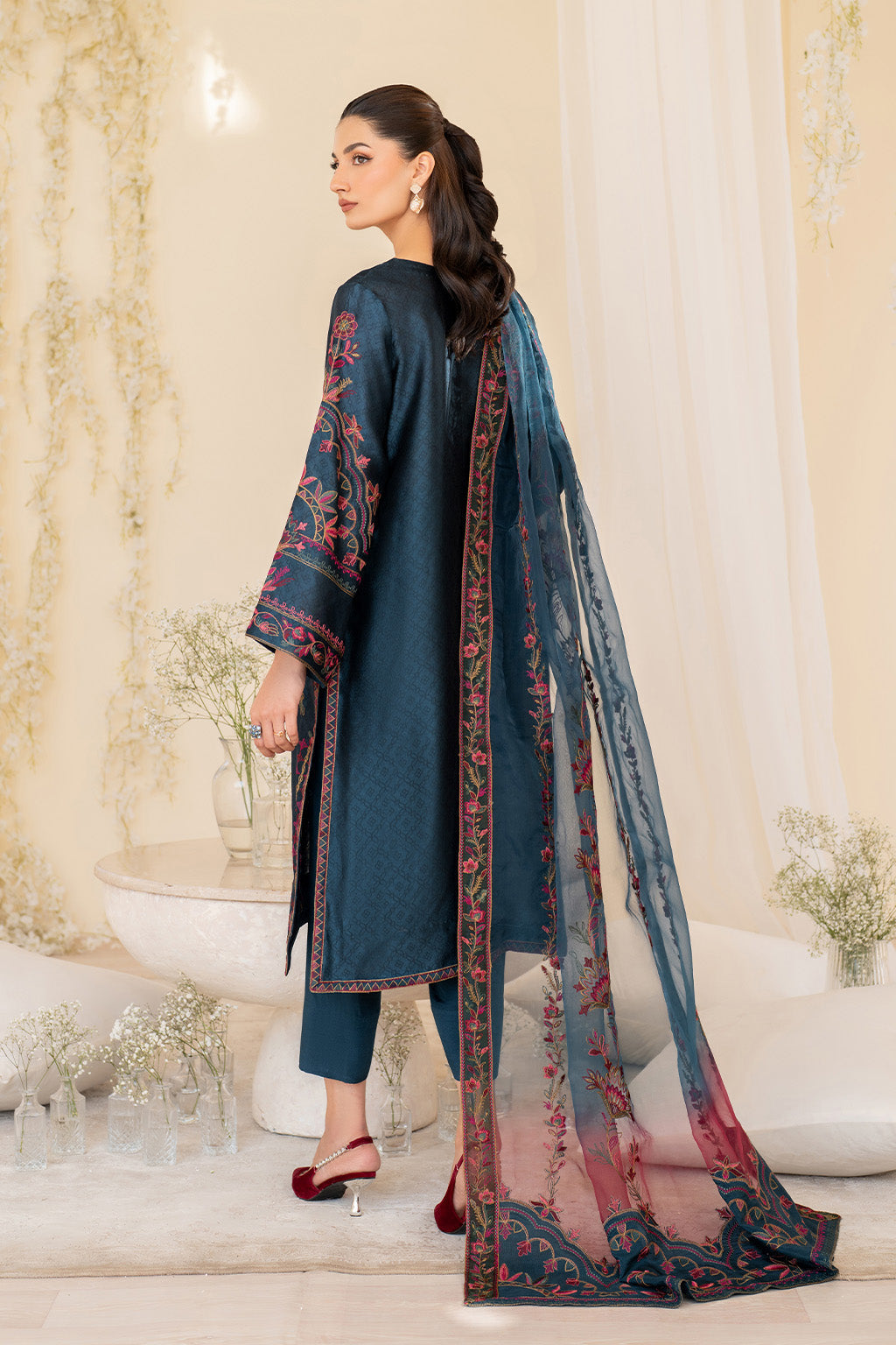 Iznik | Festive Formal | UE-379 Embroidered Pure silk