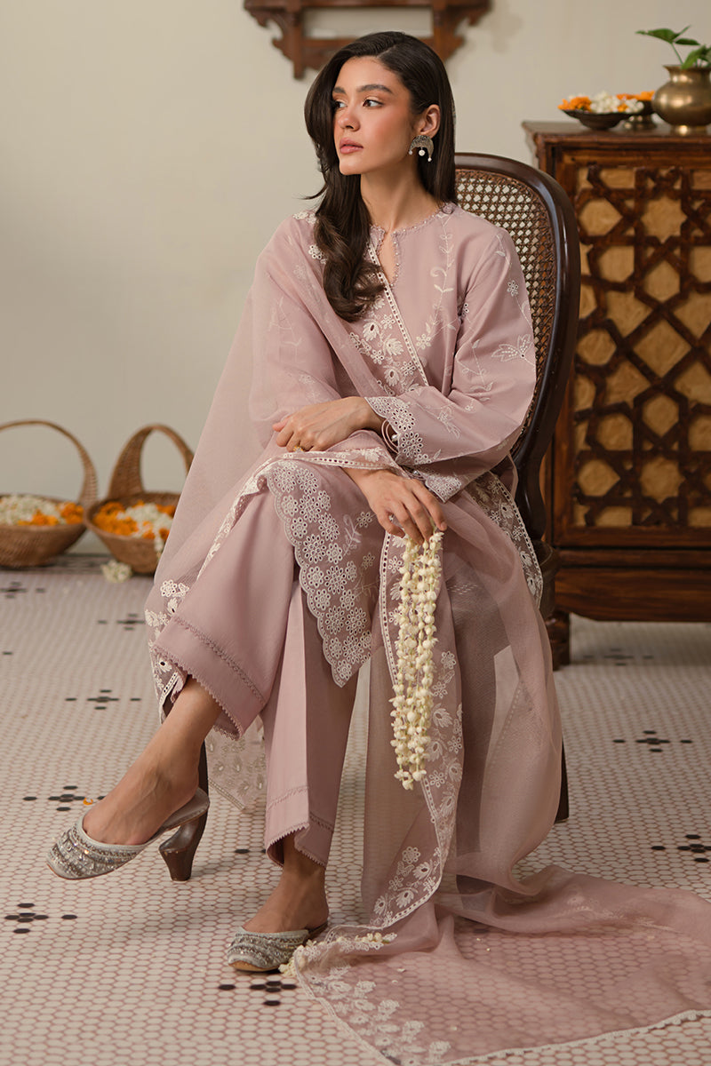 Cross Stitch | Chikankari Lawn 25 | MAUVE GLAM - House Of Anaya