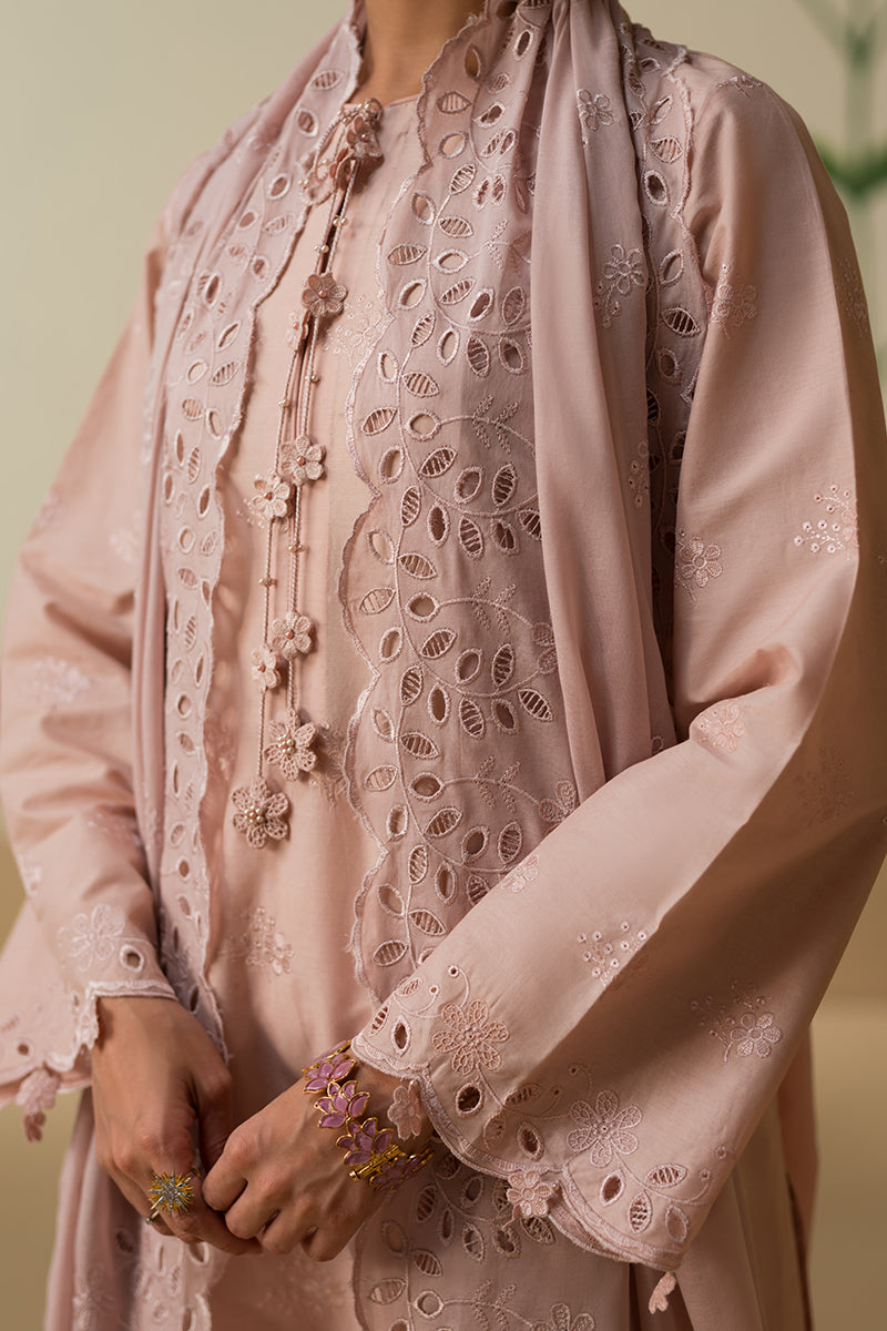 Cross Stitch | Chikankari Lawn 25 | PALE MAUVE - House Of Anaya