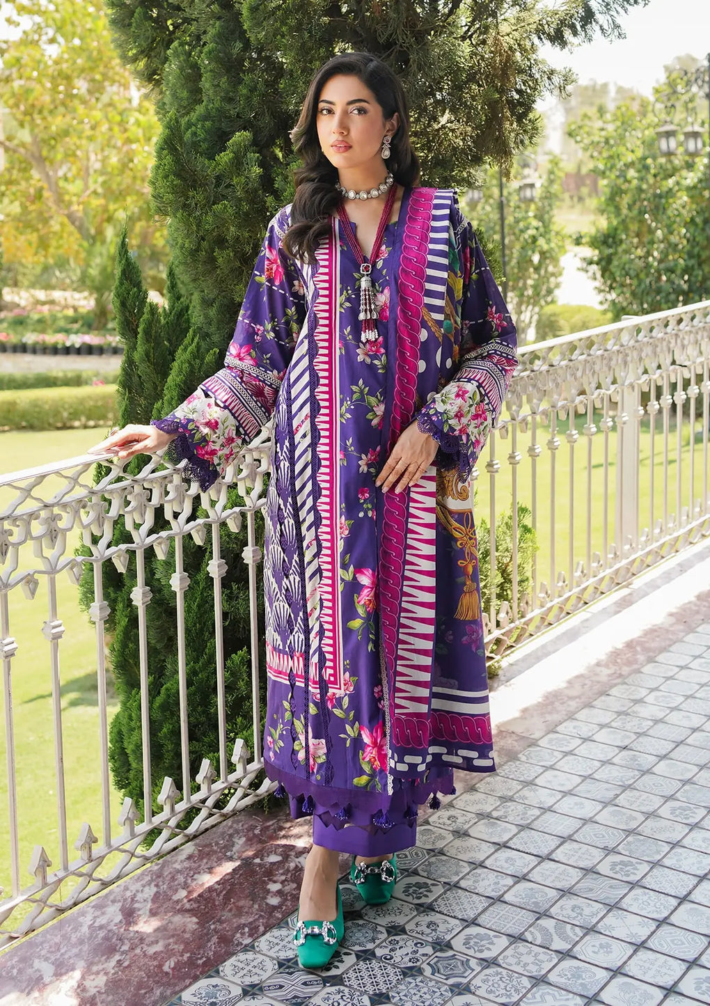 Elaf Premium | Printed Collection 24 | EEP-02B - Bloomie - House Of Anaya