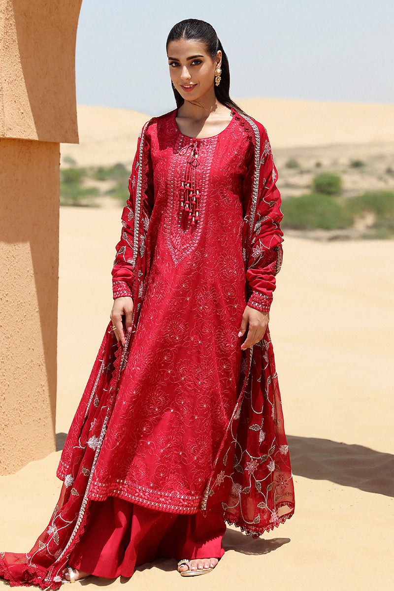 Cross Stitch | Eid Lawn 24 | VERMILLION SCARLET - House Of Anaya